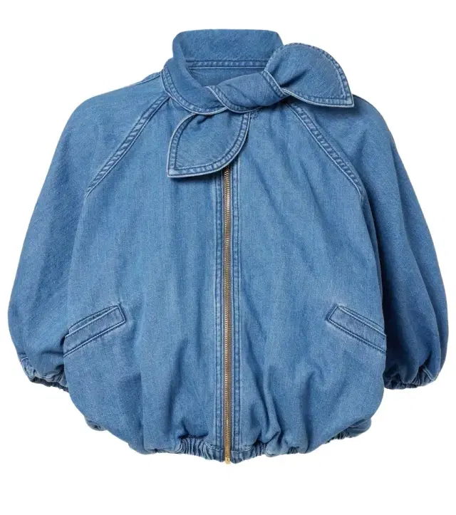 Patou Tie-neck denim jacket