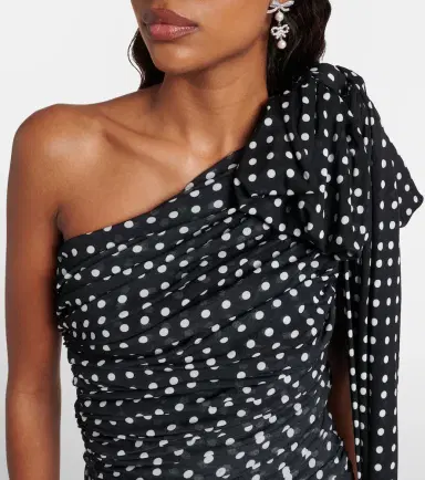 Patou Polka-dot one-shoulder minidress | Thumbnail 3
