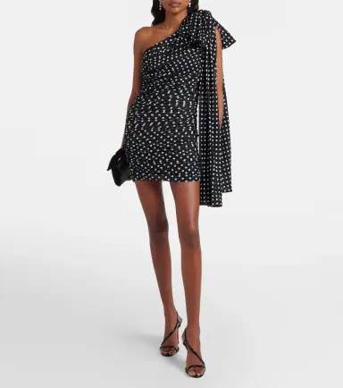 Patou Polka-dot one-shoulder minidress | Thumbnail 6