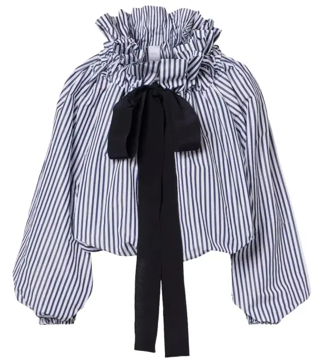 Striped gathered blouse