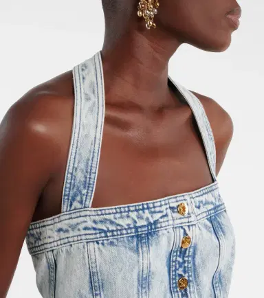 Patou Halterneck denim minidress | Thumbnail 2 Patou Halterneck denim minidress | Thumbnail 2