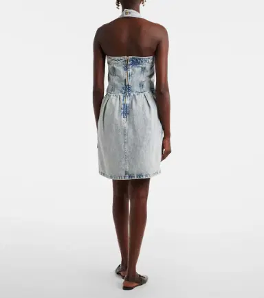 Patou Halterneck denim minidress | Thumbnail 3 Patou Halterneck denim minidress | Thumbnail 3