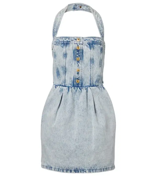 Patou Halterneck denim minidress