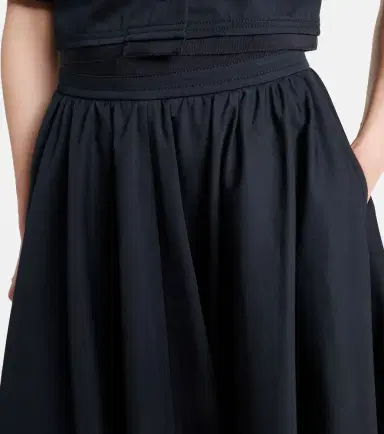 Patou Pleated cotton midi skirt | Thumbnail 3