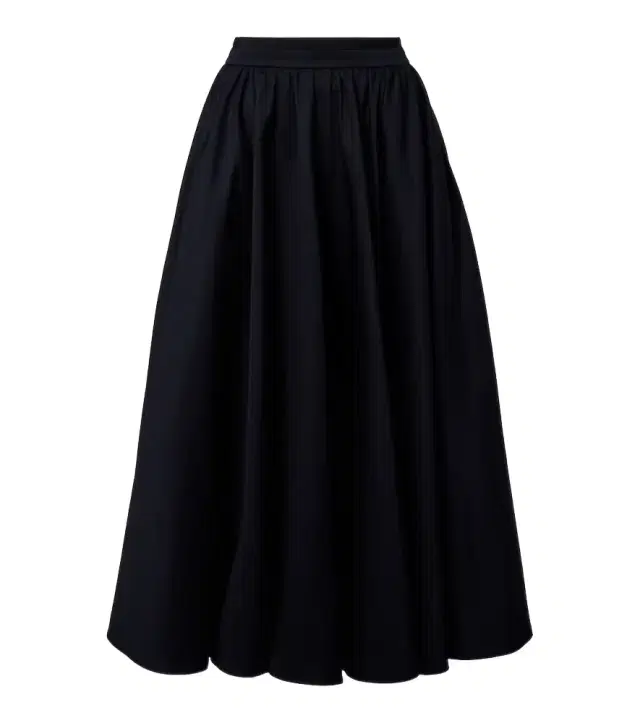 Pleated cotton midi skirt