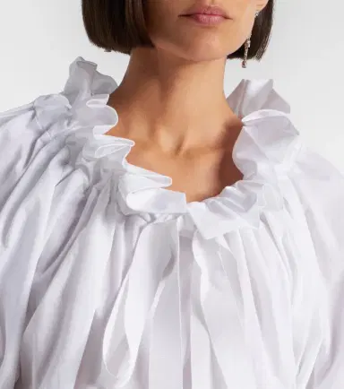 Patou Ruffled cropped cotton top | Thumbnail 3