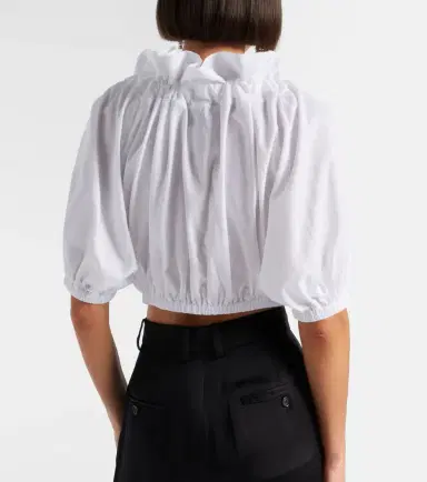 Patou Ruffled cropped cotton top | Thumbnail 5