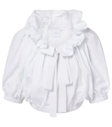 Patou Ruffled cropped cotton top | Thumbnail 1