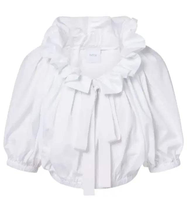 Ruffled cropped cotton top