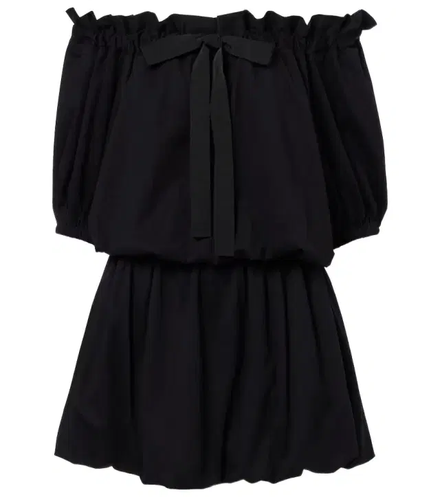 Tie-neck cotton faille minidress
