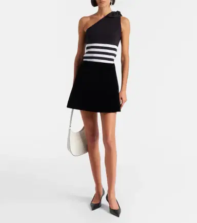 Patou Striped one-shoulder cotton-blend top | Thumbnail 2