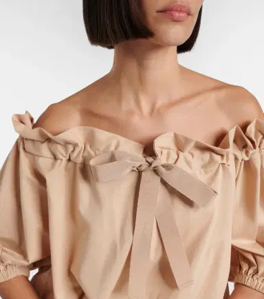 Patou Tie-neck cotton faille minidress | Thumbnail 4
