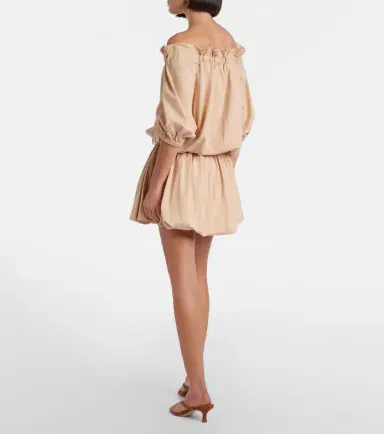 Patou Tie-neck cotton faille minidress | Thumbnail 5