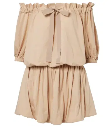 Patou Tie-neck cotton faille minidress | Thumbnail 1