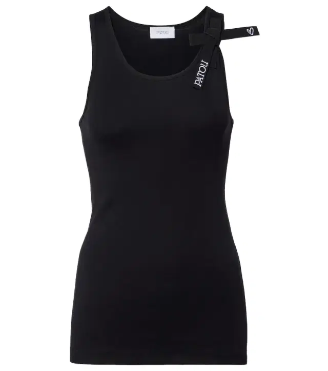 Patou Logo bow-detail cotton tank top