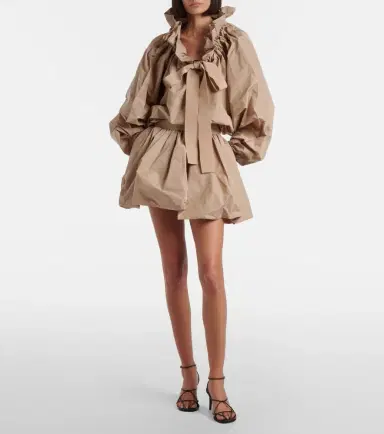 Patou Gathered faille miniskirt | Thumbnail 4