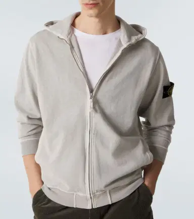 Stone Island Cotton jersey zip-up hoodie | Thumbnail 3