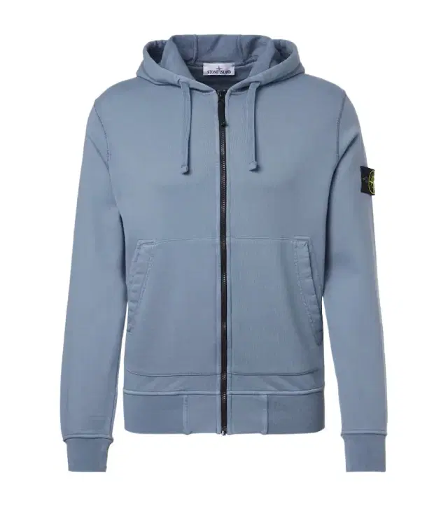 Cotton jersey zip-up hoodie