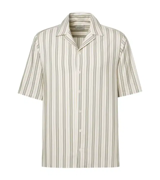 Le Kasha Striped silk bowling shirt