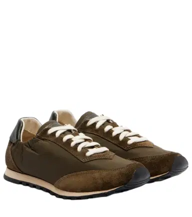 Le Monde Béryl Le Monde Béryl Slim Runner suede-trimmed sneakers | Thumbnail 1 Le Monde Béryl Le Monde Béryl Slim Runner suede-trimmed sneakers | Thumbnail 1