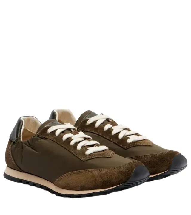 Le Monde Beryl Le Monde Béryl Slim Runner suede-trimmed sneakers