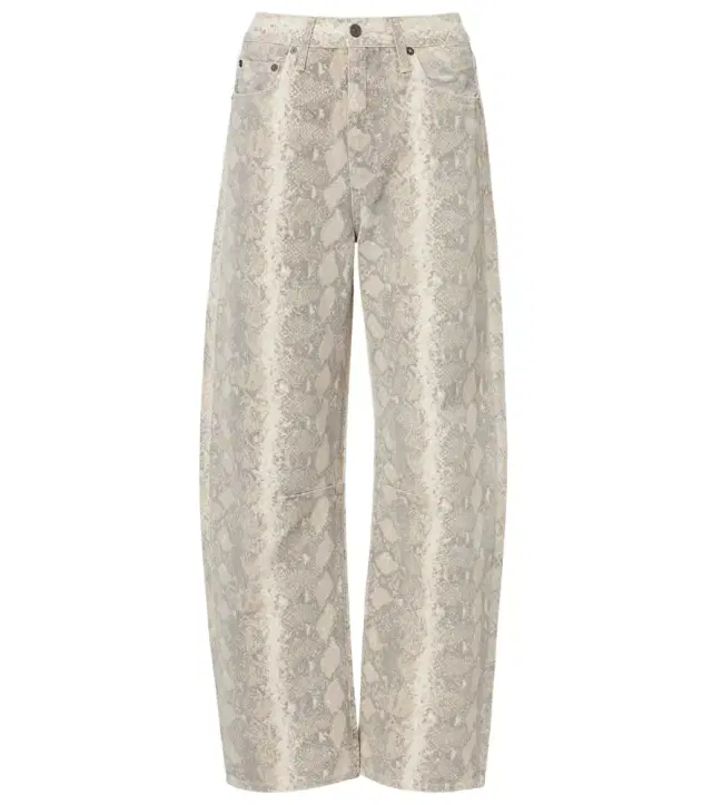 Miro snake-print barrel-leg jeans