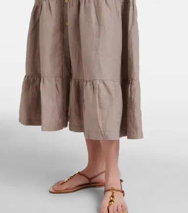 Heidi Klein Zakynthos tiered linen midi dress | Thumbnail 3