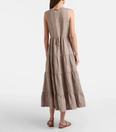 Heidi Klein Zakynthos tiered linen midi dress | Thumbnail 4