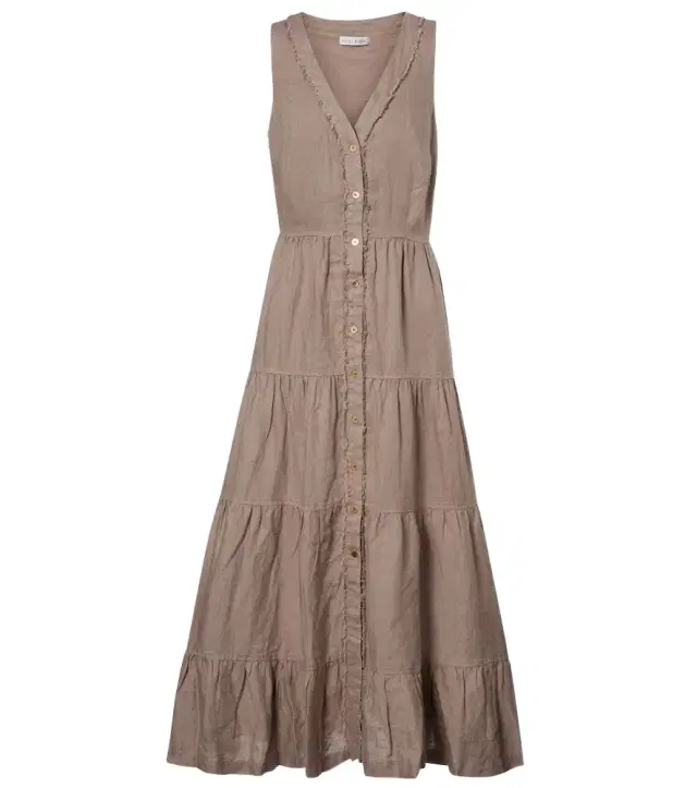 Heidi Klein Zakynthos tiered linen midi dress