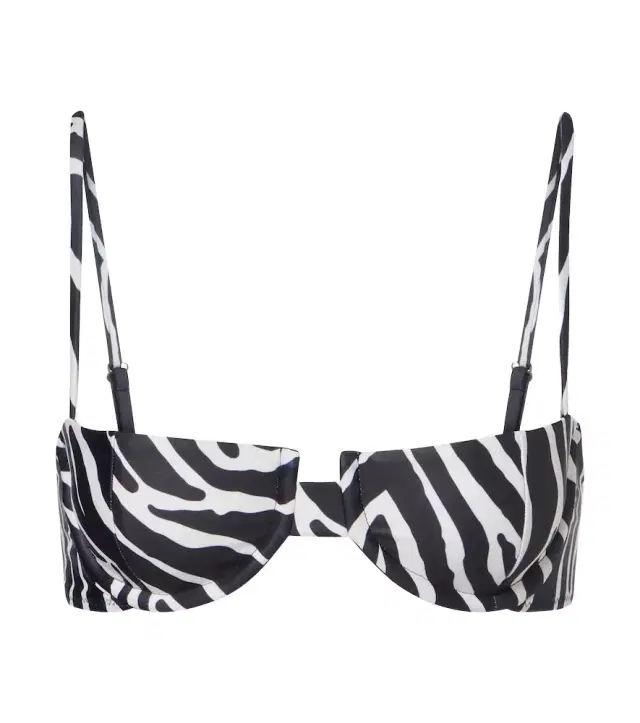 Zebra-print bikini top