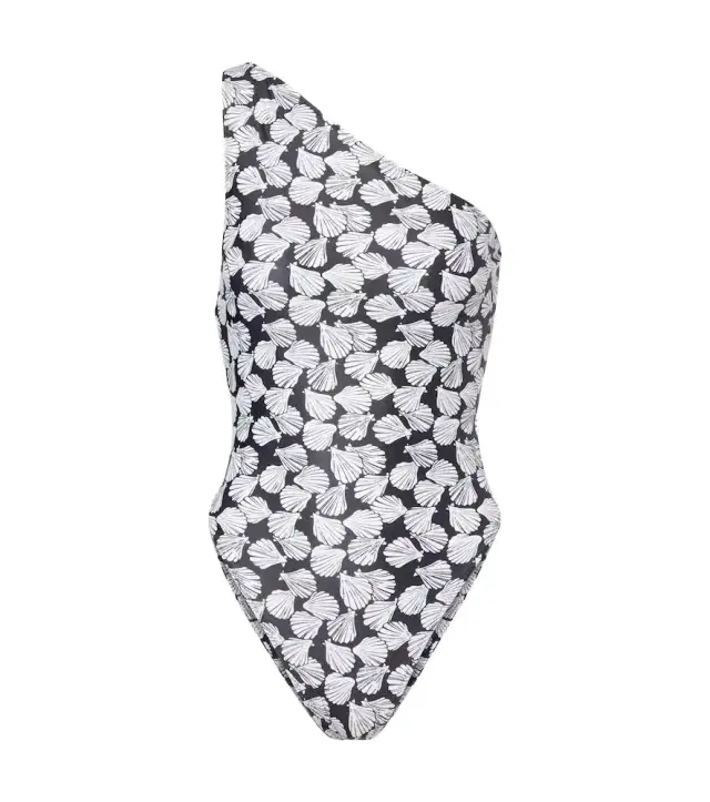 Printed one-shoulder swimsuit
