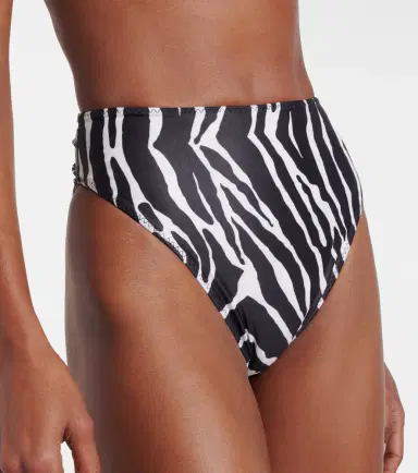 Same Zebra-print high-rise bikini bottoms | Thumbnail 4