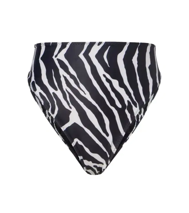 Zebra-print high-rise bikini bottoms