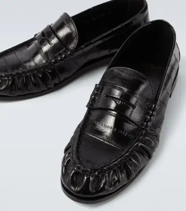 Saint Laurent Le Loafer eel leather penny loafers | Thumbnail 5
