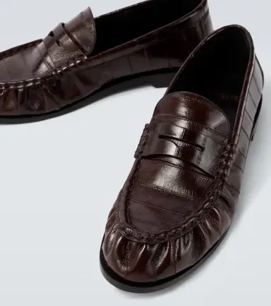 Saint Laurent Le Loafer eel leather penny loafers | Thumbnail 6