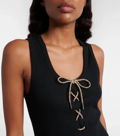Burberry Ribbed-knit cotton-blend tank top | Thumbnail 3