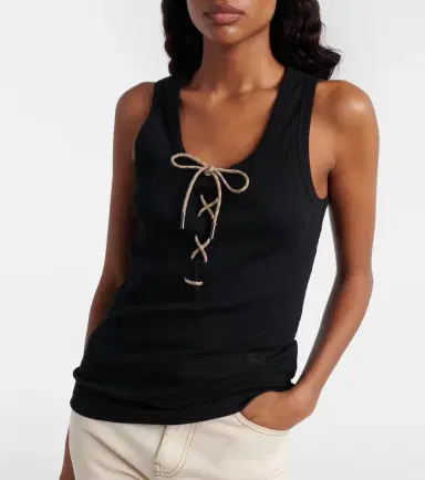Burberry Ribbed-knit cotton-blend tank top | Thumbnail 4