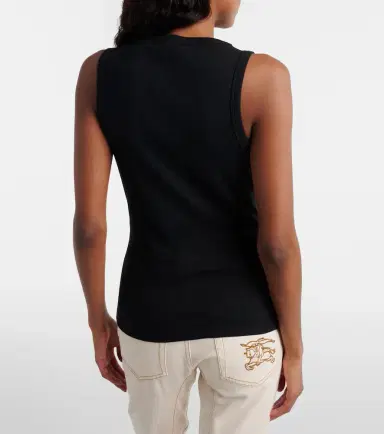 Burberry Ribbed-knit cotton-blend tank top | Thumbnail 5