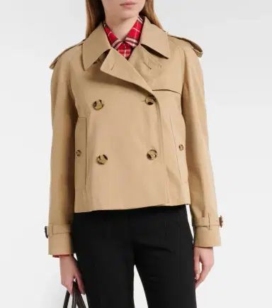 Burberry Cropped cotton gabardine jacket | Thumbnail 3