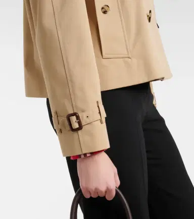 Burberry Cropped cotton gabardine jacket | Thumbnail 4