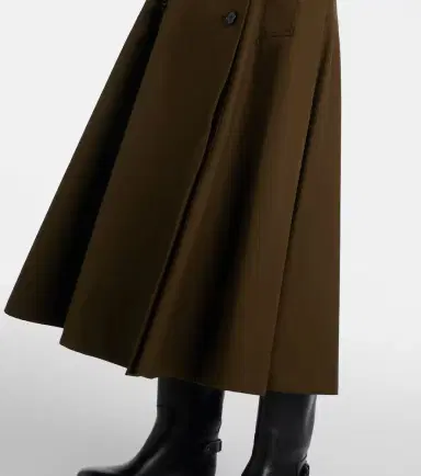 Burberry Cotton gabardine midi skirt | Thumbnail 3