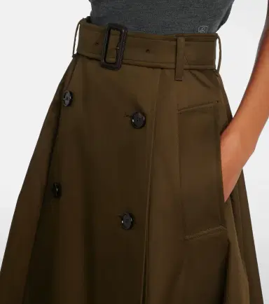 Burberry Cotton gabardine midi skirt | Thumbnail 4