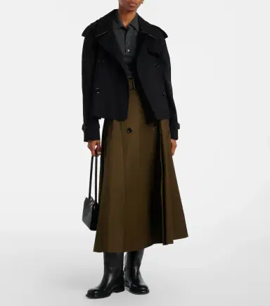 Burberry Cotton gabardine midi skirt | Thumbnail 6