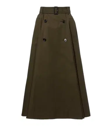 Burberry Cotton gabardine midi skirt | Thumbnail 1