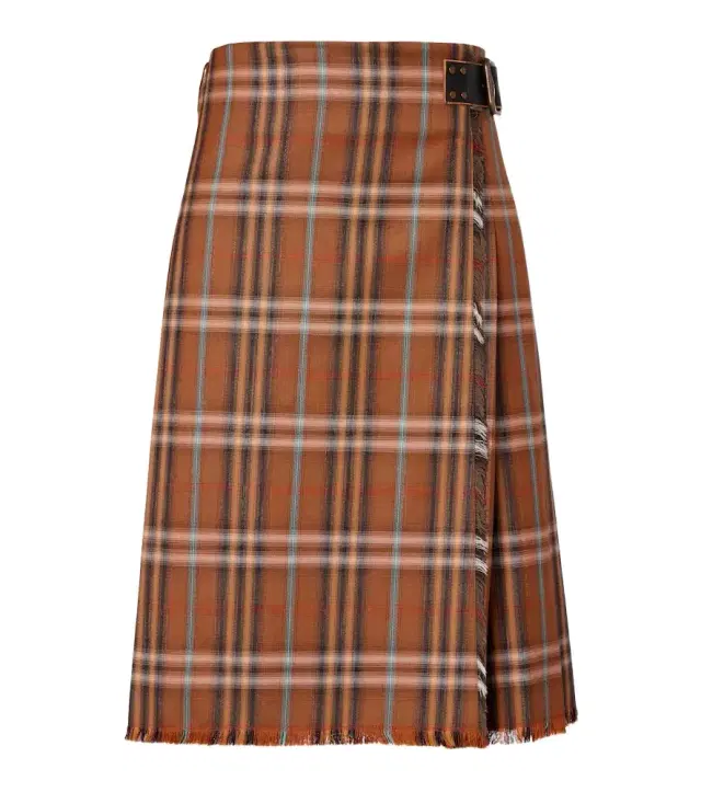 Burberry Check wool midi skirt