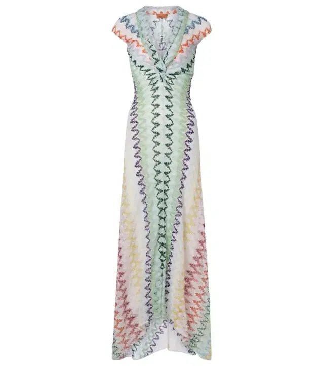 Zigzag lamé maxi dress