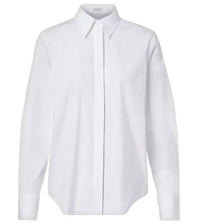 Brunello Cucinelli Monili cotton-blend poplin shirt