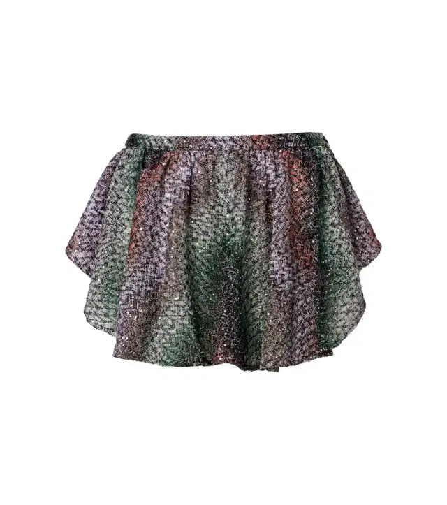 Sequined lamé miniskirt