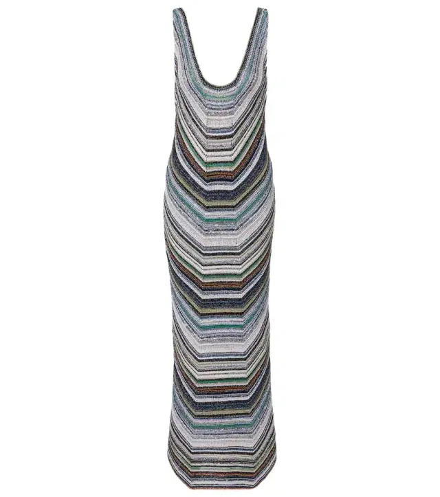 Striped lamé gown