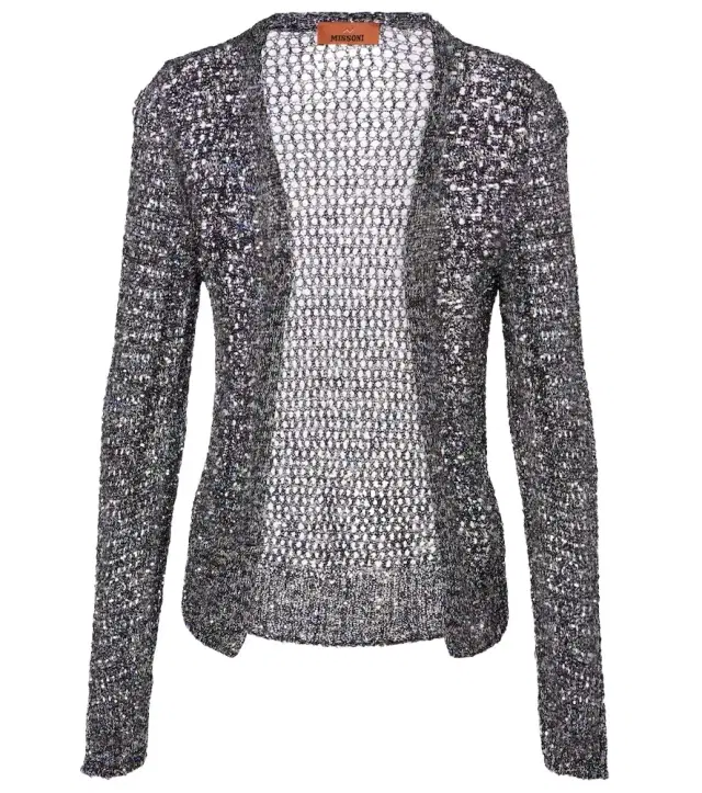 Sequined lamé cardigan